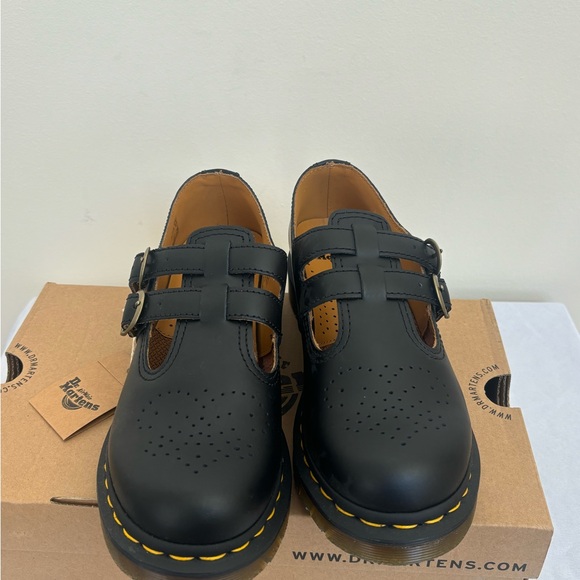 Dr.Martens Mary Jane Shoes 12916 Women 7 Eu38 Double Buckle Black Leather NWB - Picture 2 of 7